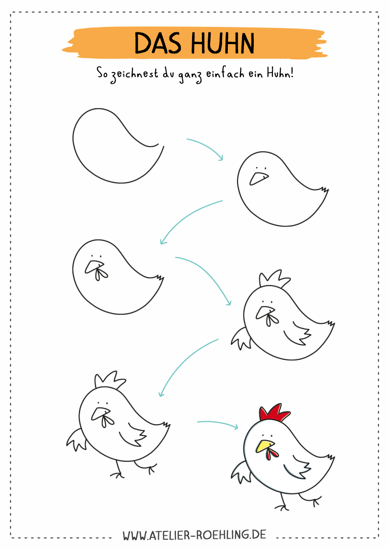 so-zeichnest-man-ein-huhn So zeichnest man ein Huhn