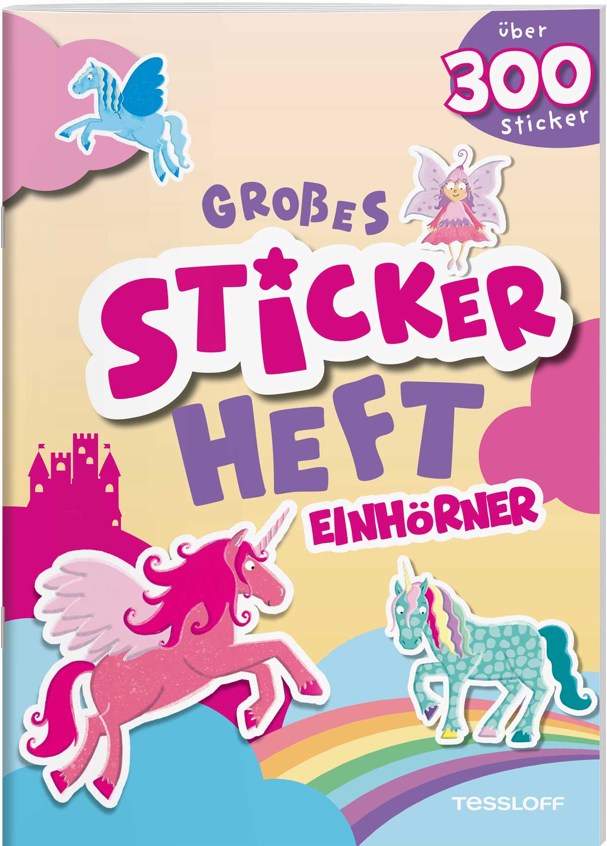 Großes Stickerheft Einhörner